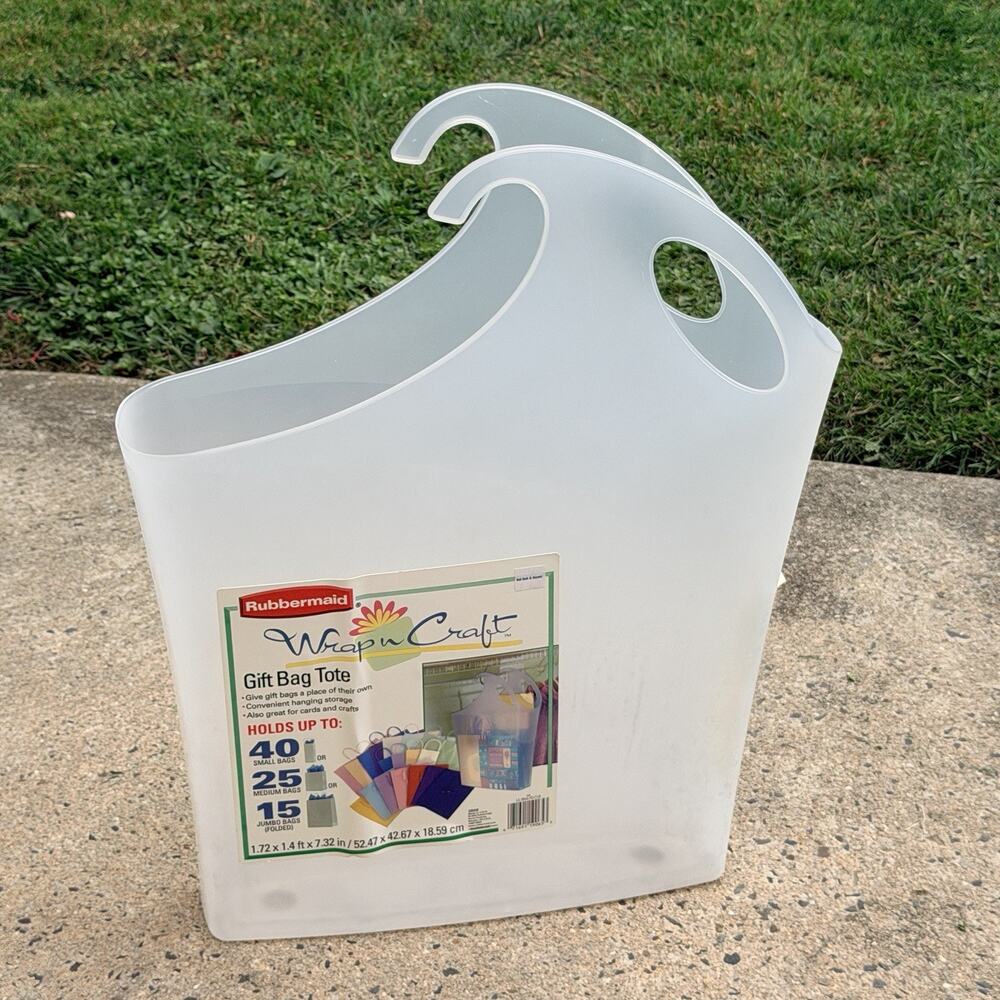 Rubbermaid Wrap N Craft Gift Bag Hanging Tote Organizer Holder Crafts Storage